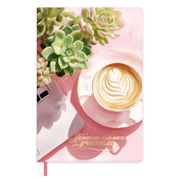 Записная книга учителя, преподавателя, А5, 120 л., арт. 72566/ 15 НАТЮРМОРТ В РОЗОВЫХ ТОНАХ (кожзам: