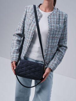 Сумка замшевая на плечо Deboro 30791 серо-синий