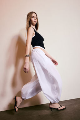 Y_ksek Bel Balloon Fit Pantolon