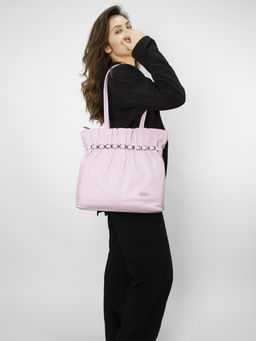 LACCOMA сумка Y1750-лавандовый натуральная кожа хлопок фото 9