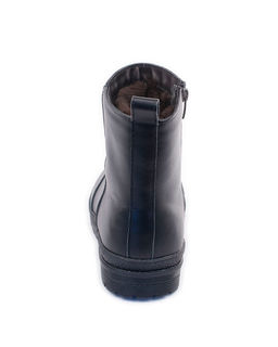 Ботинки женские на литой подошве, кожа, овчина, молния.