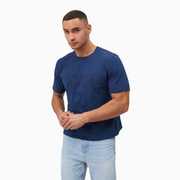 Футболка мужская MINAKU Fuck синяя, р-р 52