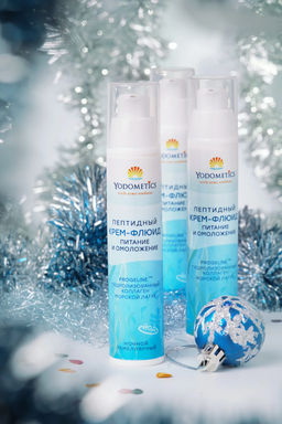 Пептидный крем-флюид для лица Питание и омоложение ночной ламеллярный 50 мл, диспенсер - Yodometics фото 2