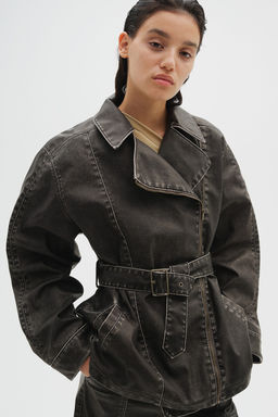 Chaqueta biker con efecto desgastado - H&m фото 2