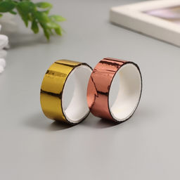 Клейкая лента декоративная пластик «Металлик. Золото, бронза», набор 2 шт., 1.5 см, дл. 3 м