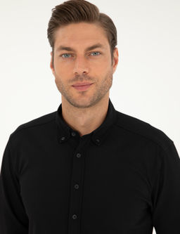 Siyah Slim Fit Uzun Kollu G_mlek