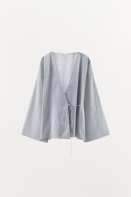 STRIPED KIMONO SHIRT - Zara фото 4