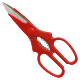 Ножницы кухонные Кармен 20см, с орехоколом, пластмассовые ручки, в блистере (Китай)