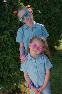 Джинсовое платье с коротким рукавом для девочки Happyfox