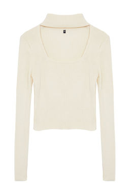 Tas Crop Dik Yaka Triko Kazak TWOAW24KZ01206