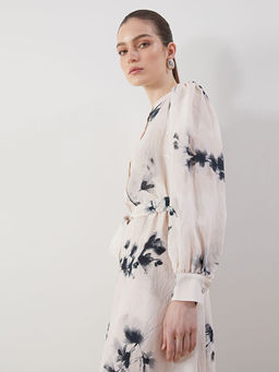 Bisiklet Yaka Desenli Elbise