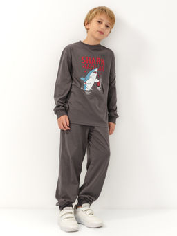 CHILLEASY 270005C-29 Пижама для мальчика (футболка с длинным рукавом, брюки), Антрацит