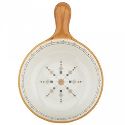 "Алдан" Салатник фарфоровый 620мл, 22,2х15,3х5,6см, с ручкой, с деколью, отводка (Китай)