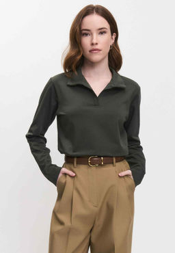 Лонгслив-поло 26204-536 хаки