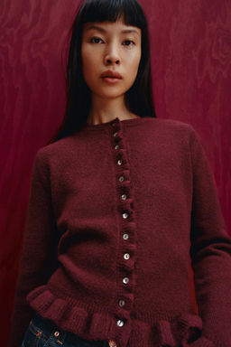 RUFFLED KNIT CARDIGAN - Zara фото 2