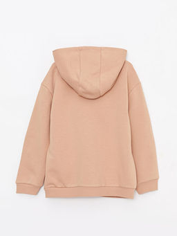 Kap??onlu Bask?l? Uzun Kollu K?z ?ocuk Fermuarl? Sweatshirt - Waikiki фото 2