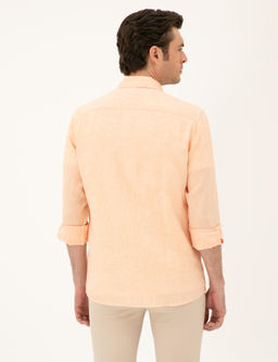 Turuncu Regular Fit %100 Keten G_mlek
