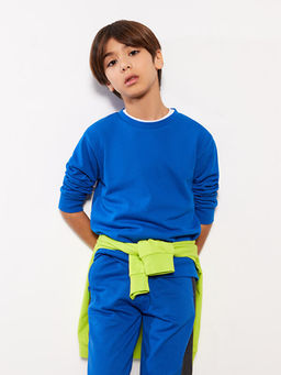 Bisiklet Yaka Basic Uzun Kollu Erkek ?ocuk Sweatshirt