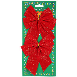 Цена за 4шт. Бант на ёлку "Золотой узор" 12см (набор 2шт)