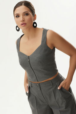 Жилет ELady 4314 серый в полоску  фото 2