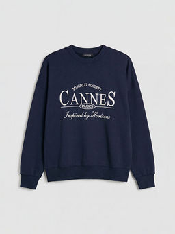 Cannes Bask?l? Oversize Kad?n Sweatshirt