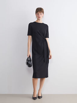 Bisiklet Yaka B?zg?l? Elbise