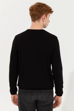 U. S. Polo Assn / Мужской черный трикотажный свитер Basic - U.s. polo assn фото 5