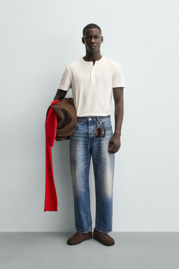HENLEY NECK T-SHIRT - Zara фото 9