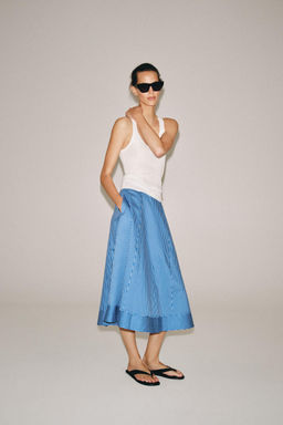 FALDA CAPA RAYAS ZW COLLECTION / Azul / Blanco