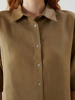 Oversize %100 Keten Kad?n G?mlek