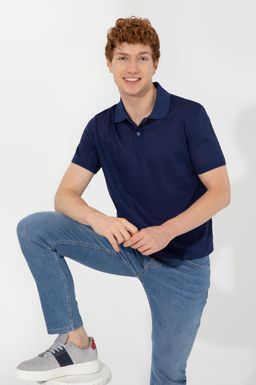 U. S. Polo Assn Мужская темно-синяя футболка с воротником-поло - U.s. polo assn фото 2