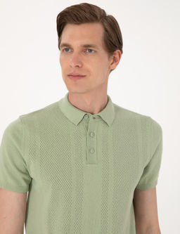 A__k Haki Slim Fit %100 Pamuk Polo Yaka Triko Ti__rt - Pierre cardin фото 2