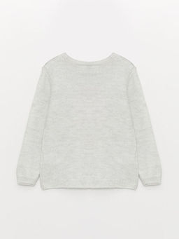 Bisiklet Yaka Desenli Uzun Kollu K?z ?ocuk Triko Kazak - Waikiki фото 2