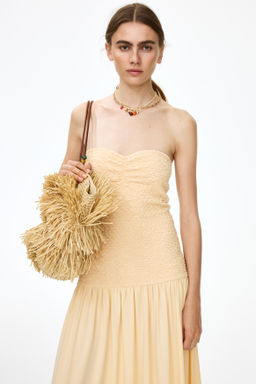 Vestido bandeau con cuerpo nido de abeja - H&m фото 5