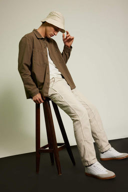 Хлопковая рубашка с длинными рукавами Relax Fit - Defacto фото 2