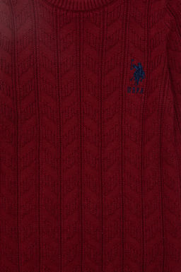 Базовый свитер бордово-красного цвета для мальчика - U.s. polo assn фото 5
