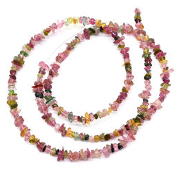 Бусины из турмалина крошка 3*1,5мм, 41см, 245 бусин Радуга камня