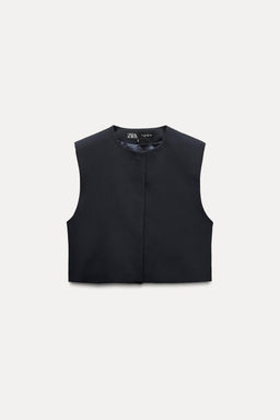 SHORT WAISTCOAT WITH SHOULDER PADS - Zara фото 3