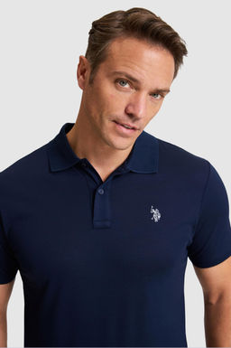 Erkek Lacivert Regular Fit Polo Yaka Basic Ti__rt