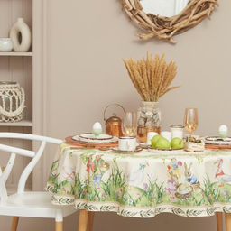 Скатерть Этель Еaster d=148 см +/-3см, 100% хл, саржа 190 гр/м2