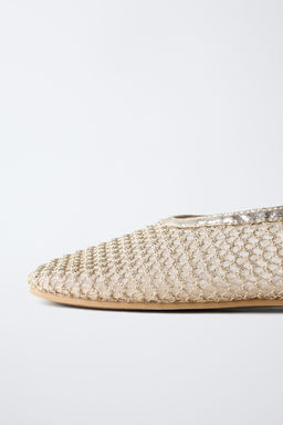 GOLD SLINGBACK BALLET FLATS - Zara фото 6