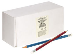 Цена за 5 шт. Карандаш чернографитный деревянный INFORMAT Office НВ с ластиком, заточенный, шестигранный...