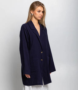 Пиджак #ОКТ025020, тёмно-синий