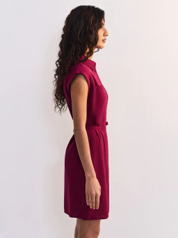 Льняное платье-рубашка с поясом ZR2605012907-91 / Zarina