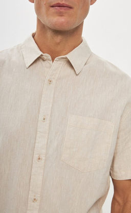 Рубашка к/р лен F111-0451 beige