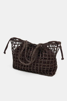 BOLSO DE MANO TRENZADO / Marr?n - Zara фото 3