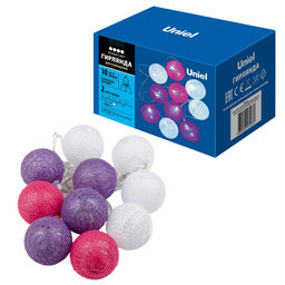 ULD-S0200-010/STB/2AA WHITE IP20 TANGLES-1 Гирлянда светодиодная Клубки, на батарейках 2AA (не в/к), 2м. 10 светодиодов. Белый свет. Провод прозрачный. TM Uniel