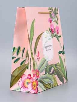 Цена за 2 шт. Пакет подарочный ламинированный Счастья 26?12?32 см