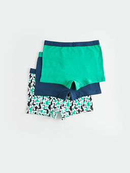 Bask?l? Pamuklu Erkek ?ocuk Boxer 3l? - Waikiki фото 2