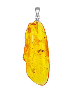 Подвеска из натурального балтийского янтаря лимонного цвета природной формы